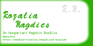 rozalia magdics business card